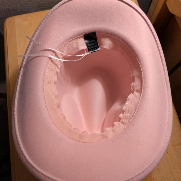 New Pearl Updown Cowboy Hat Rhinestone Wide Brim Pink Women